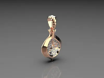 Pomegranate pendant jewelry jp0066 3D print model
