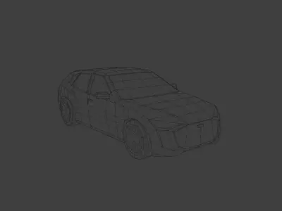 Low Poly Modern Generic Compact Hatchback  Low-poly 3D model