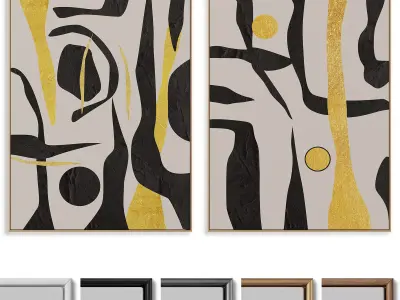 Abstract Painting Frame set 3D model 266