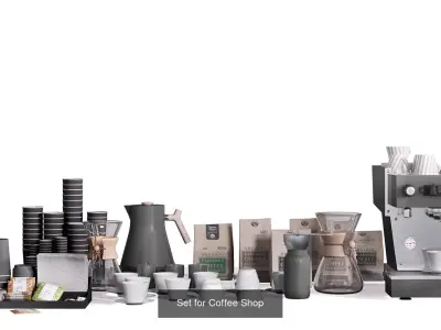 Ready set for cafe 3D Model Collection