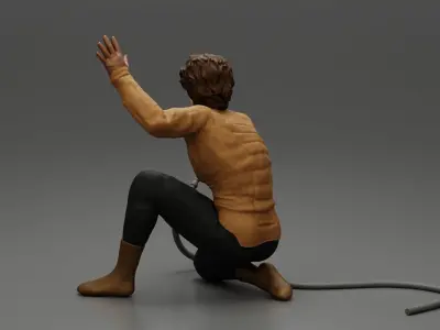 2 Serviceman removing bolt from a wheel using pneumatic gun tire 3D print model