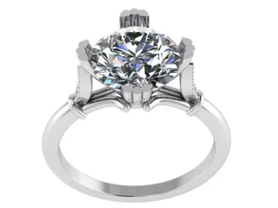 Round Diamond Ring 0909 3D print model