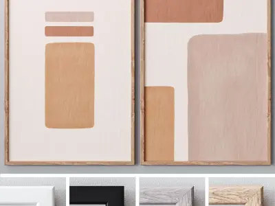 Set of large wall paintings  536 3D model