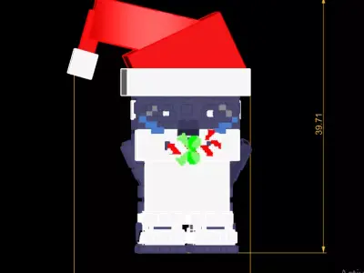 Santa Pixel Penguin 3D Printable Model 3D print model