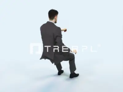 Posture 20D Driver Driving Sitting Elegant Man Low-poly 3D model