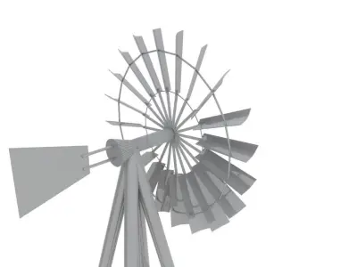 Animated wind pump Free 3D model
