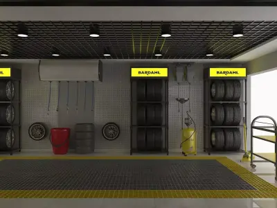 Car Service Garage 3D model