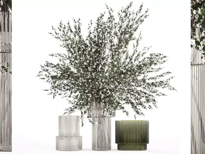 Lush bouquet of branches of blossoming cherry sakura flowers 351 3D model