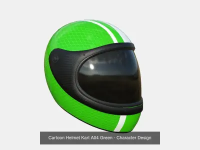 10 Cartoon Helmets Kart A - Character Design 3D Model Pack