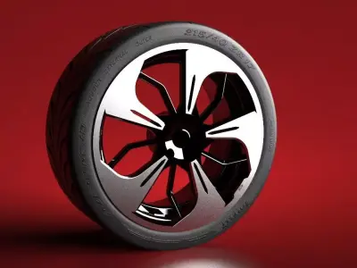 inspired VW golf GTI wheel 3D model