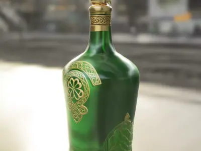Celtic Clover Bottle Low-poly 3D model