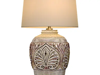 Rustic Southwest Country Nightstand bedside Provence Table Lamp 3D model