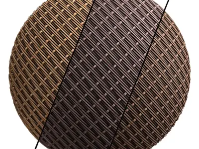 Wicker materials 16- PBR 4k by Sbsar 3D model