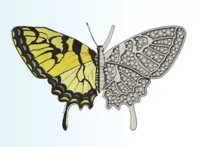 Butterfly New Idea Pendant 3D print model