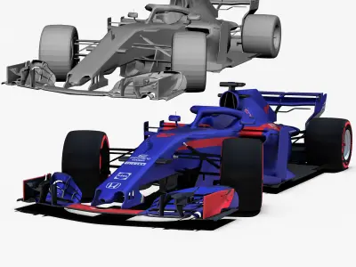 Toro Rosso STR13 car Low-poly 3D model