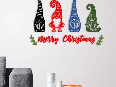 MERRY CHRISTMAS WALL DECORATION 3D print model