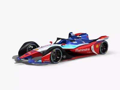 Mahindra Formula E 2020 Low-poly 3D model