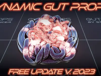 Dynamic gut props for UE Low-poly 3D model