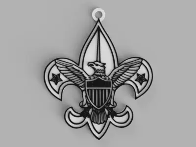 Fleur de Liz world organization of the boy scout eagle keychain Free 3D print model