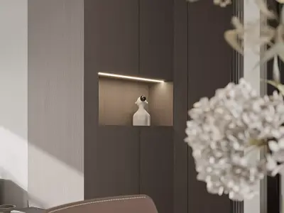 Modern living room dining room interior scenes 561 3D model