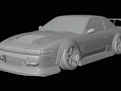 URAS Type-4 Body Kit Keiichi Nomura Spec GTS GT7 PS13 Silvia 3D model