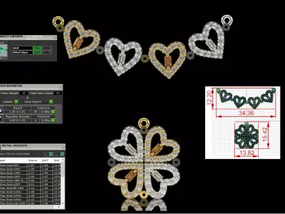 Two ways to wear stl 3dm gold jewelry pendant model jp0384 3D print model