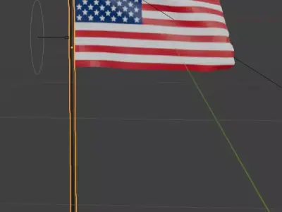 US Flag - Animated 3D model correct ratio Free low-poly 3D model
