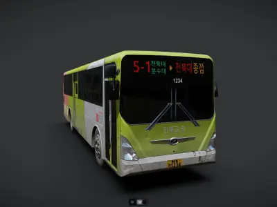 Korea Jeonju Bus NOT within Inside Low-poly 3D model