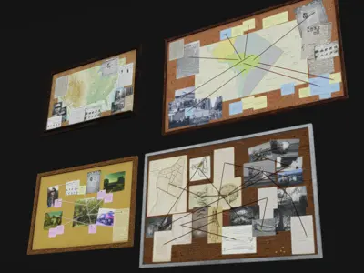 Bulletin Board 02 Low-poly 3D model