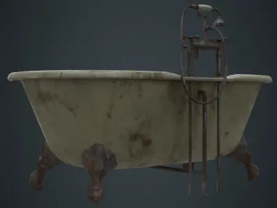 Bath 1B Low-poly 3D model