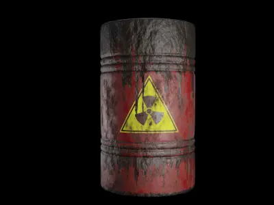 Old Metallic Gritty Barrel  Free low-poly 3D model