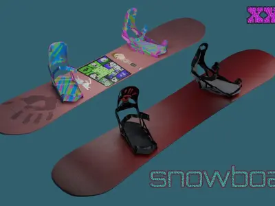 Snowboard two snowboards Free 3D model