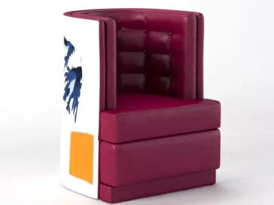 Tufted Barrel Chair 3D model