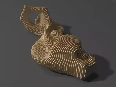 Parametric long bench Free 3D model