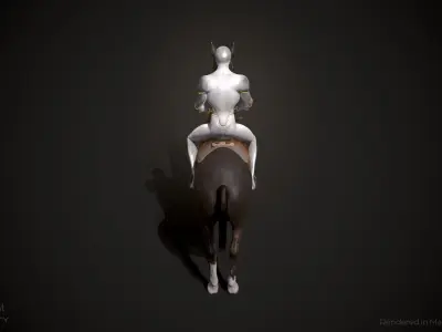 Classic Horse Animated Asset Low-poly 3D model