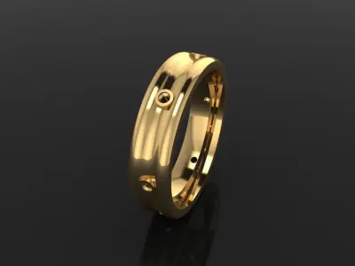 Unisex Round Concaved Infinity Diamond Band Ring 3D print model