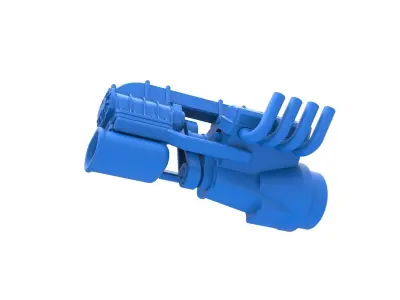 Engine V8 for vintage dragster Version 3 Scale 1 to 25 3D print model