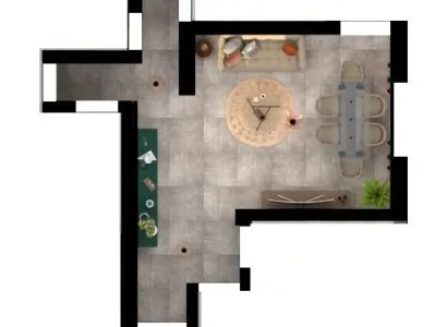 Elegant modern minimalist spacious and design living Room 3D model