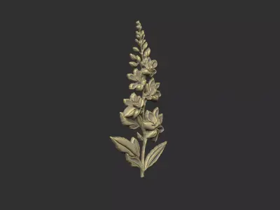 Mullein Foxglove cnc design floral organic petal 3D print model