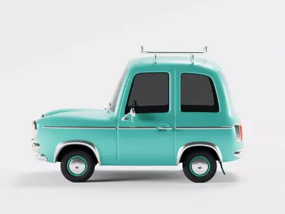 Stylized retro hatchback 3D model