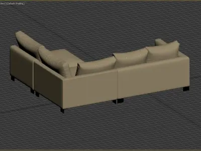 Sofa Zara Corner unit small  left hand facing extra deep 3D model