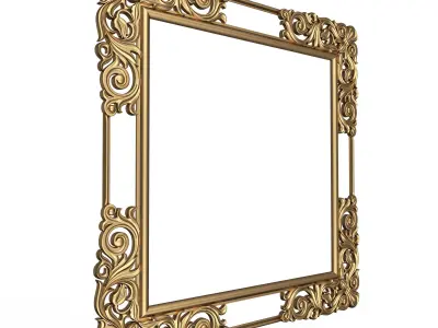 Classic Frame and Mirror 056 Low-poly 3D model