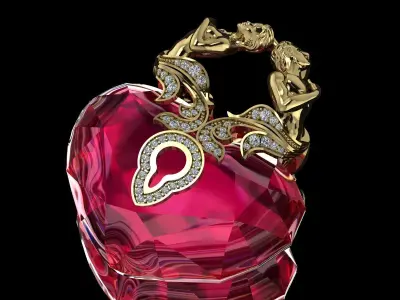 Magerit Heart Pendant 3D print model