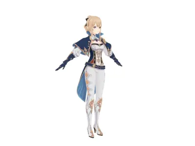 genshin impact jean default Low-poly 3D model