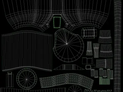 Electric car charging plug Low-poly 3D model