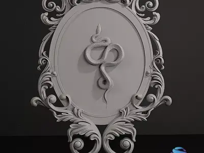 Baroque Ornamental Frame with Snake - Home Decor  20cm-40cm  3D print model