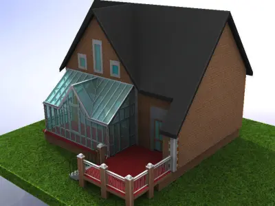 House with the winter garden 3D model
