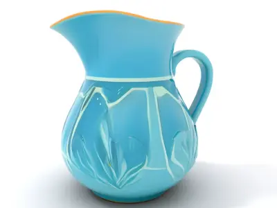 Art Deco Teal Jug model pack Low-poly 3D model