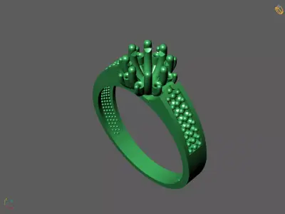 Solitaire Engagement Ring Diamond Women Ring Stone 3D print STL 3D print model