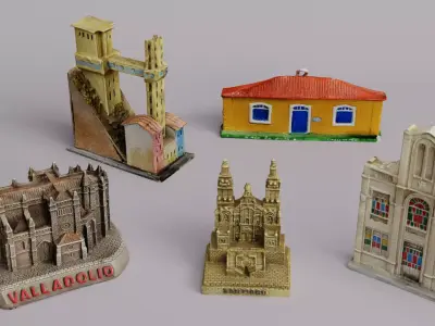Handcrafted Landmark Miniatures Pack 3D model